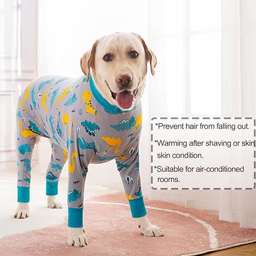 Miniatura 5 de Traje de recuperación para perros después de una cirugía, suave de manga larga para perro, alternativas de cono, evita lamer al perro, mameluco