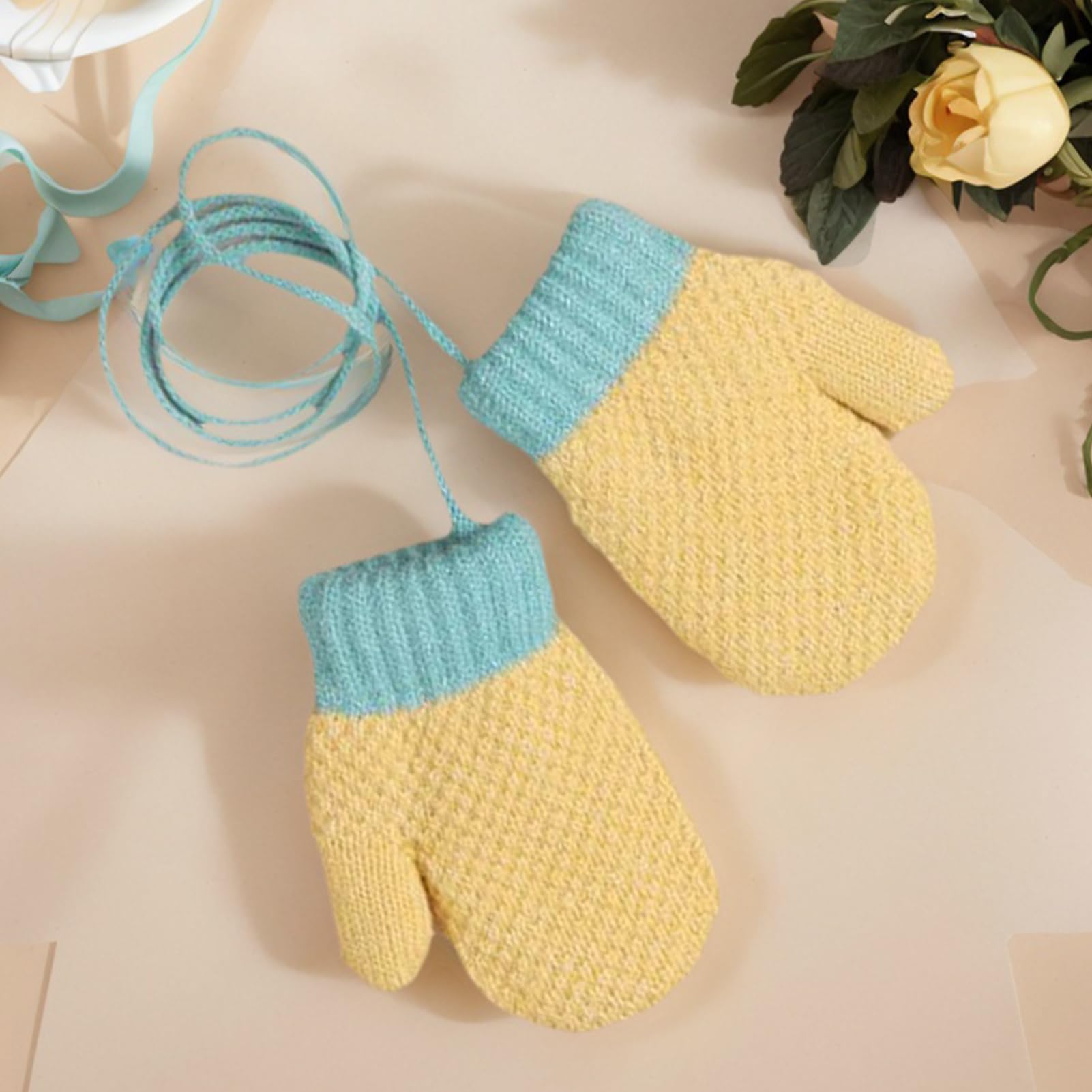 ZH1YFD Guanti da Neve per Bambini Guanti Anti-Perdita con Dita Intere | Guanti da Neve Invernali per Bambini in à prescolare Giardino Pattinaggio Sci Pupazzi di Neve Fare Parco