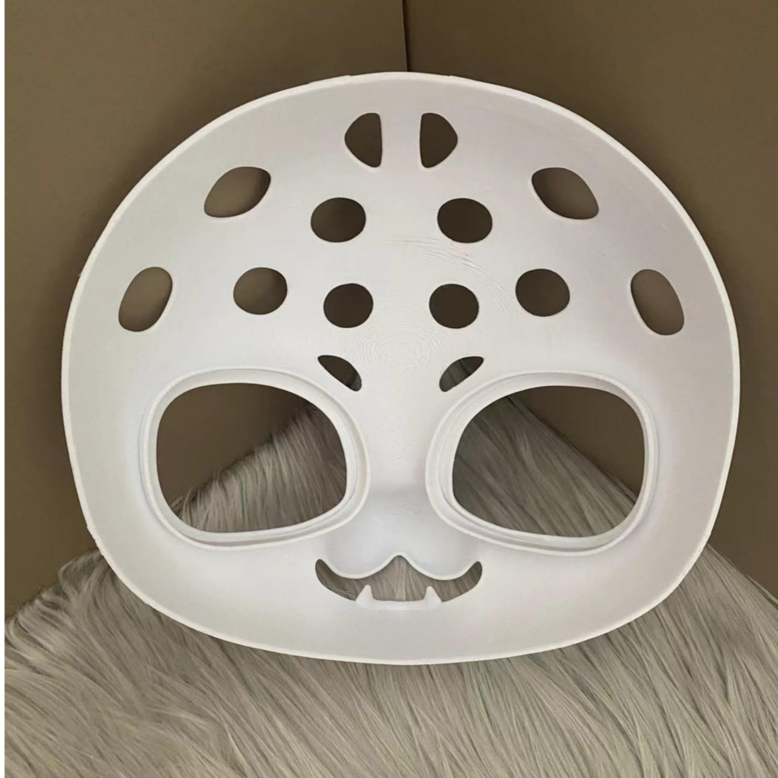Cosplay-Masken-Rohling dreidimensionalgedruckt Masken-Shell anpassbar Maskenbasis mit Augenhöhlen für Kostümbau, Furry Head Kit