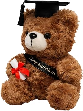 Graduation Bear, Brown Teddy Bear with Graduation Cap, Ideal Graduation Gifts for Her, Small Teddy Bears for Home Decoration and Keepsake