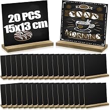 20PCS Mini Chalkboard Signs with Stand 15x13cm Mini Chalk Boards Wooden Small Chalk Boards with Stands Mini Blackboards for Message Signs School Wedding & Party Event Decoration