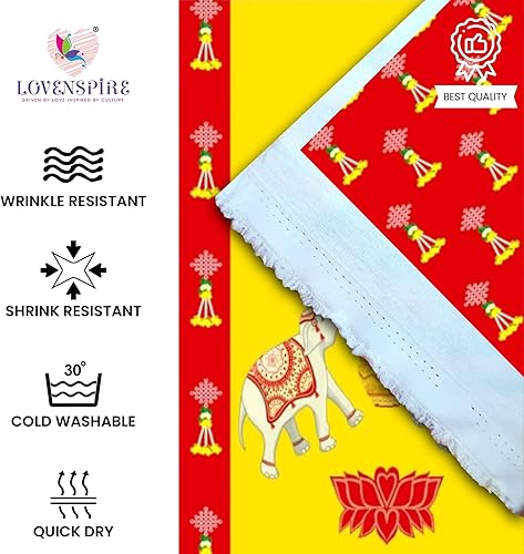 Miniatura 3 de Pancarta Pooja, decoración de inauguración de la casa, telón de fondo Ganesh, boda india, telón de fondo de tela, tela Pooja, telón de fondo