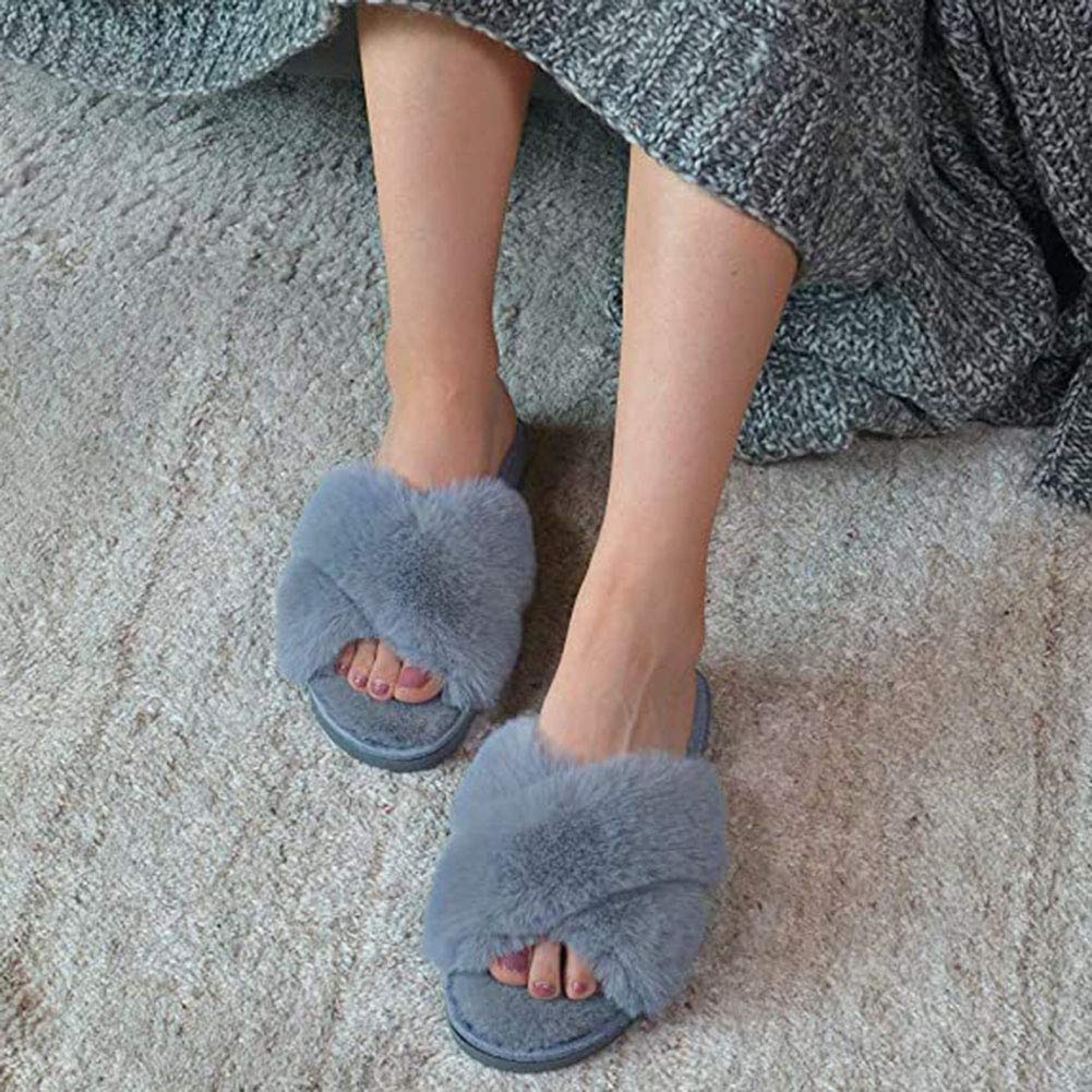 Fadezar Pantofole Peluche Donna Ciabatte da Casa Comode Invernali Moda Scarpe Sandali Slippers