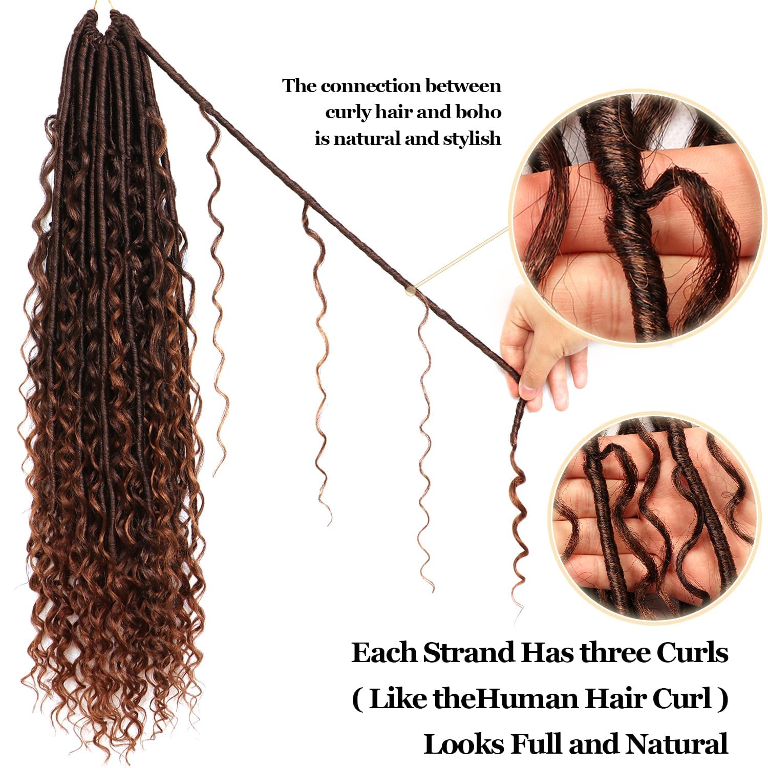 Faux Locs Crochet Hair-Soft Locs Crochet Braids Hair Extensions Goddess Braids Extensions Hair (#T30, 24Inch (Pack of 8)) - Image 4