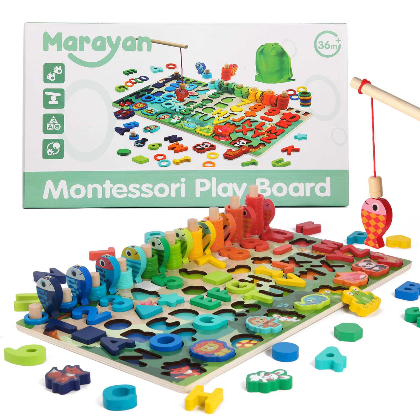 Montessori Holzspielzeug Ab 3 Jahre – Puzzle Mit 44 Teilen & 20 Karten, Lernspielzeug Für Farben & Formen