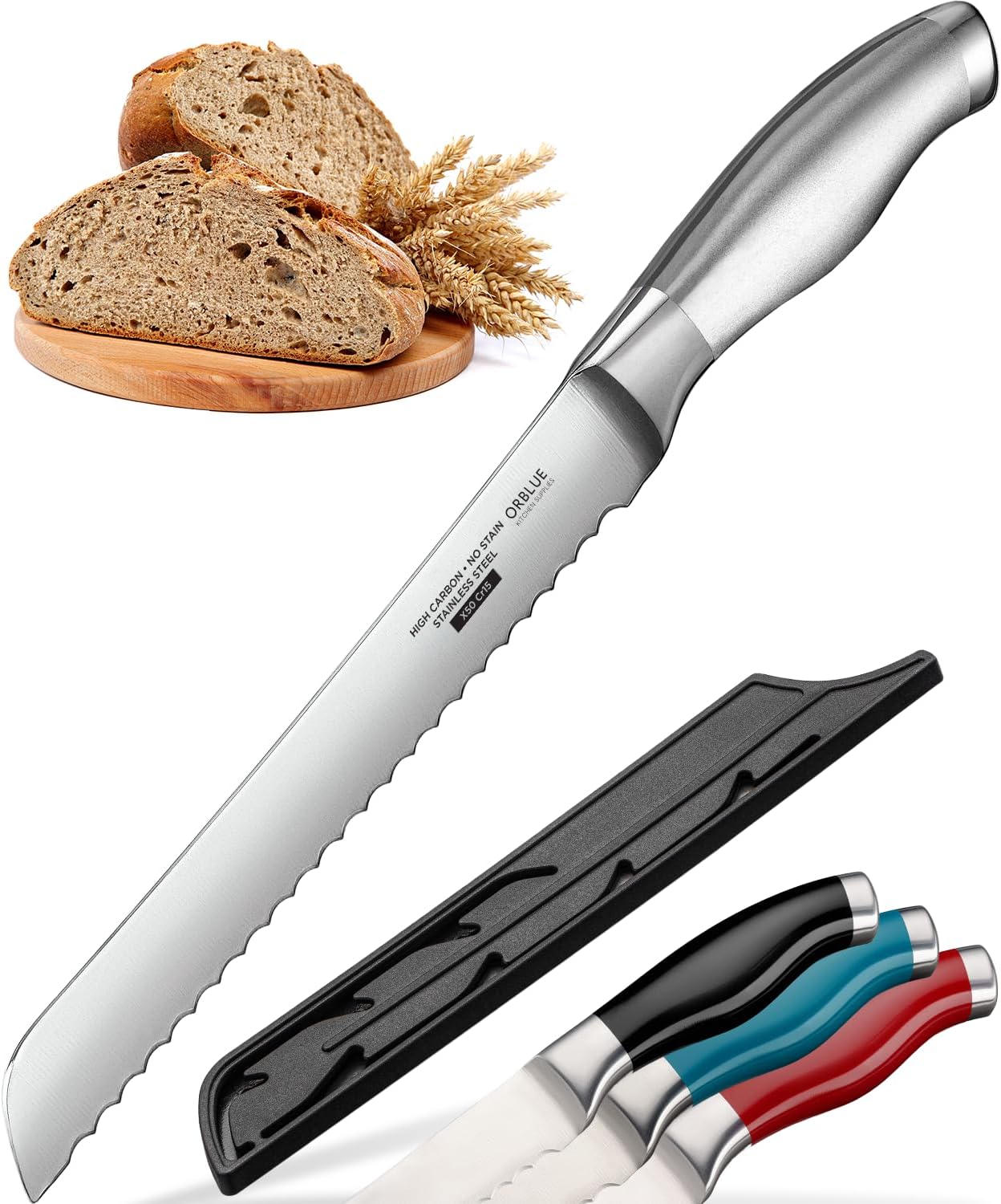 OXO Good Grips 8 Inch Bread Knife,Black/Silver, Bread Knives Home & Kitchen