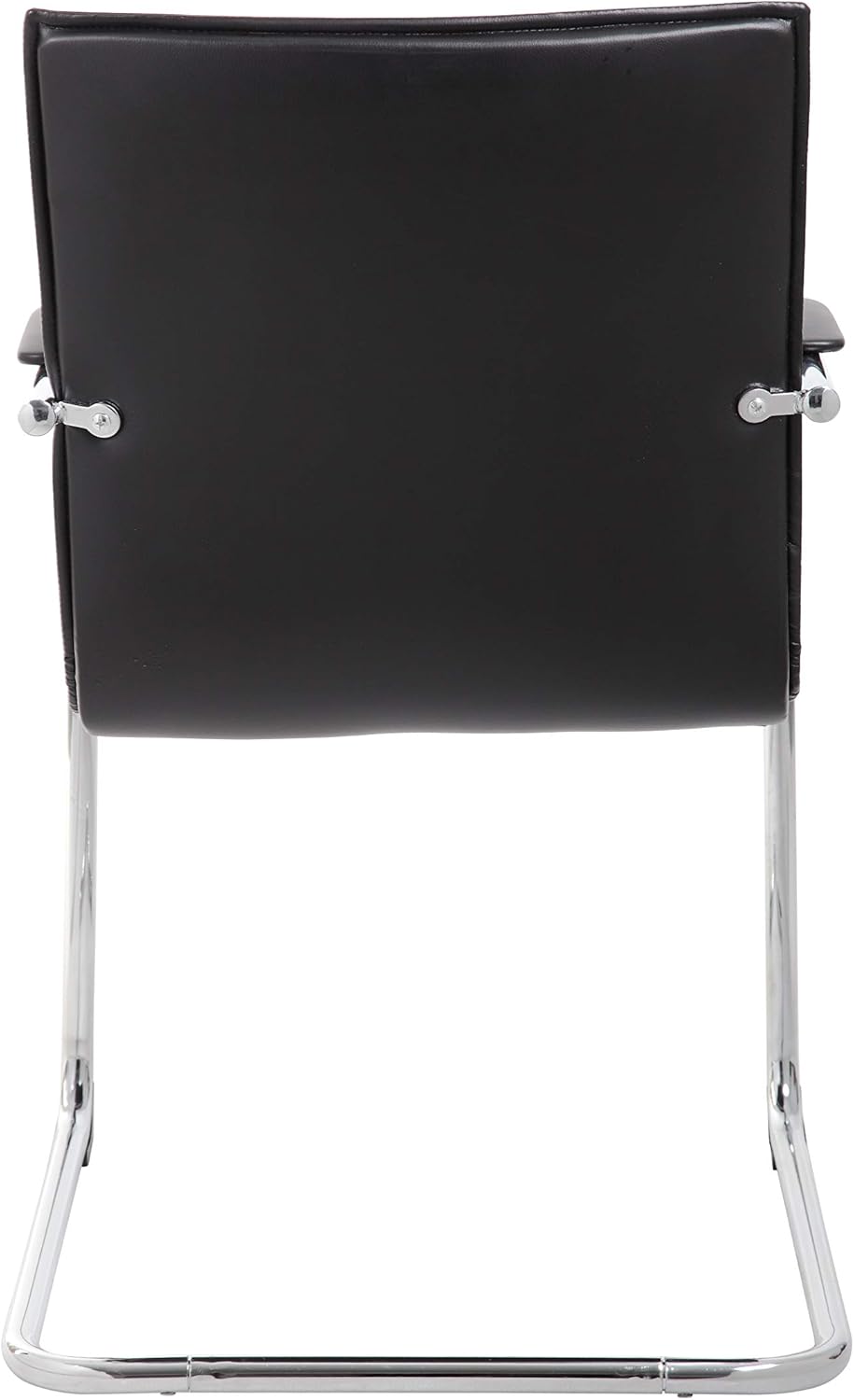 Luxurious Chrome Frame Black Vinyl Side Chair Set