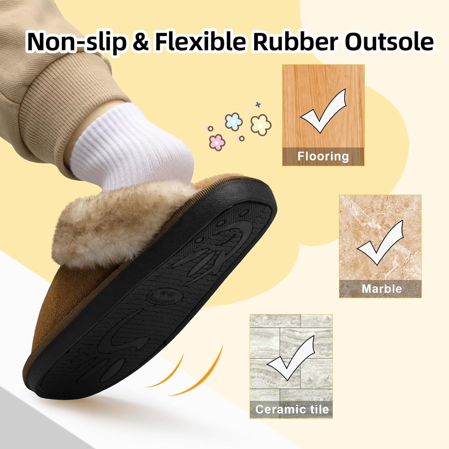 Besroad Kids Slippers Girls Boys Fuzzy House Slippers Warm Memory Foam House Shoes Soft Plush Bedroom Slippers Slides Indoor Outdoor - Image 5