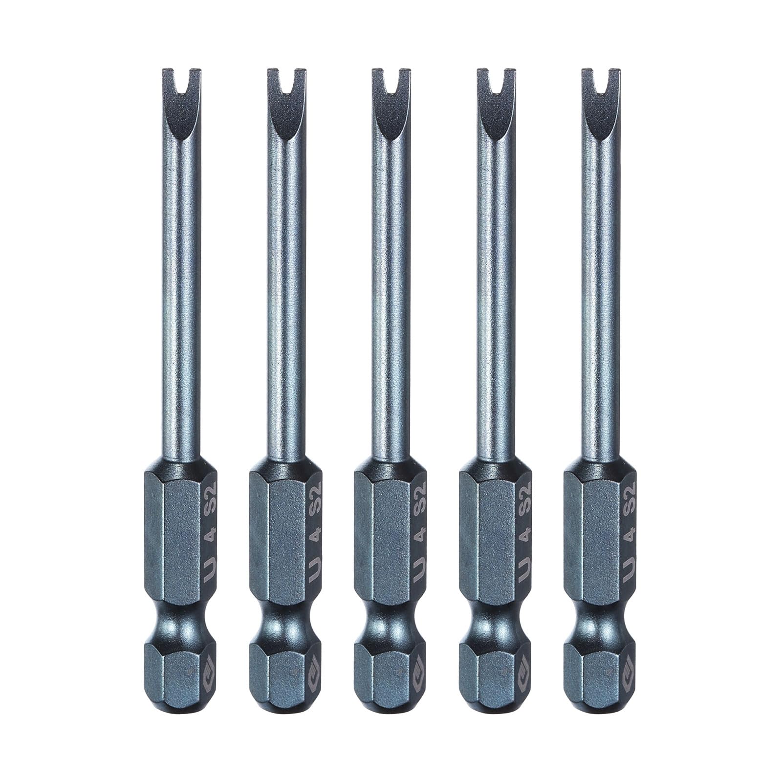 Puntas de destornillador tipo U de 1/4" con vástago hexagonal y cabeza magnética S2