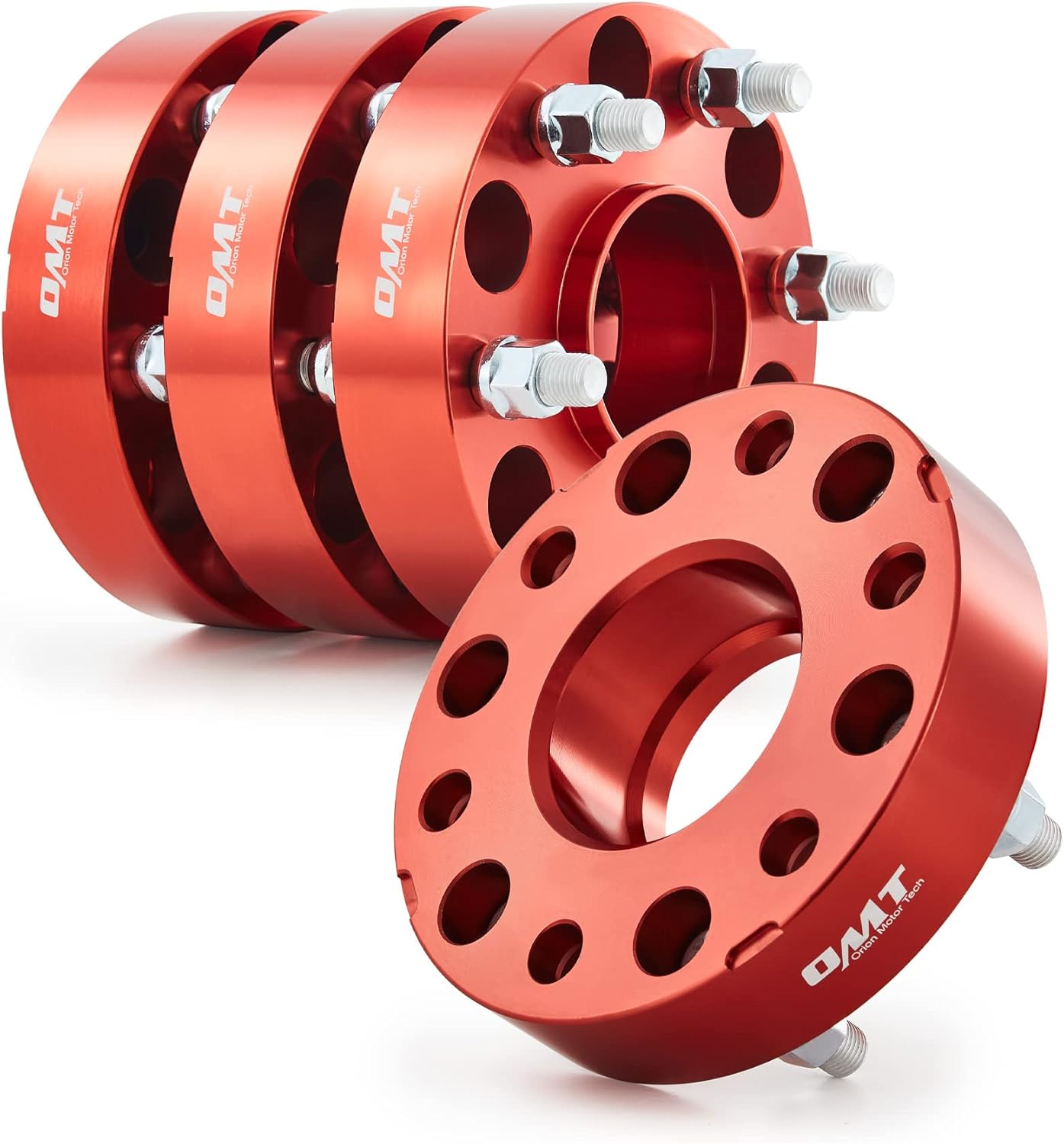 Orion Motor Tech 6x5.5 Wheel Spacers, 1.5 Inch Red Wheel Spacer Kit