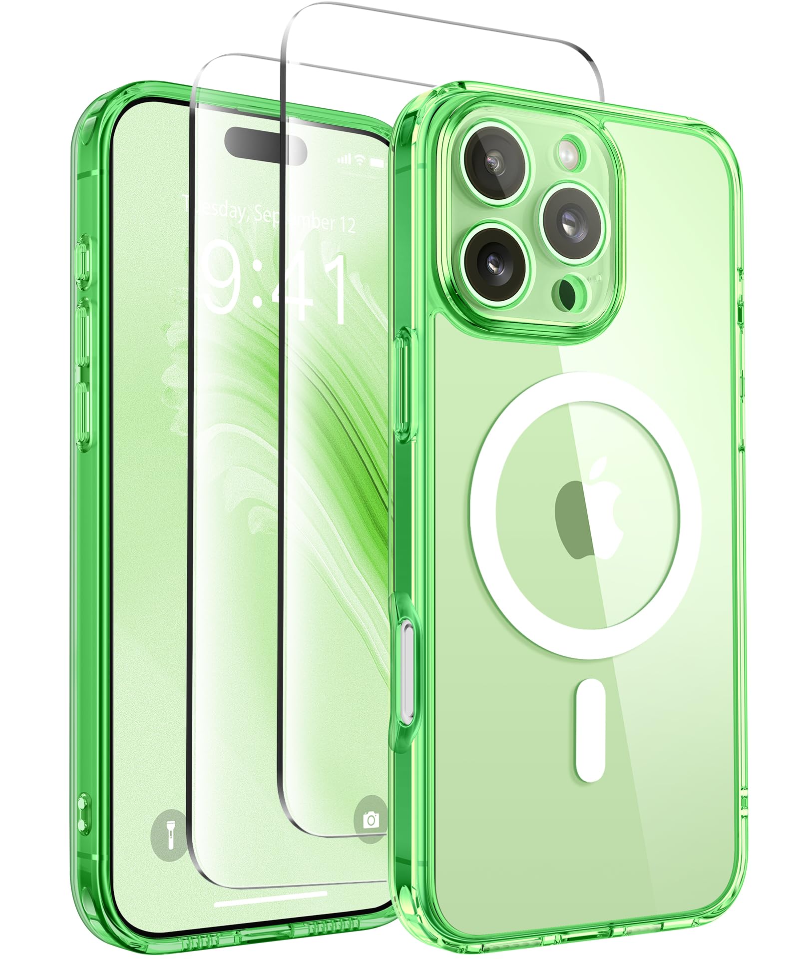 CAPRARO Magnetic Compatible with iPhone 16 Pro Max Case, Upgraded [Full Camera Protection] [Compatible with MagSafe] Protective Translucent Matte