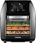 CHEFMAN Multifunctional Digital Air Fryer+ Rotisserie, Dehydrator, Convection Oven 17 Touch Screen Presets Frying, Roasting, Dehydrating, Cooking, Family Size XL 10L, Auto Off, Large Easy View Window, Black, 10 Quarter