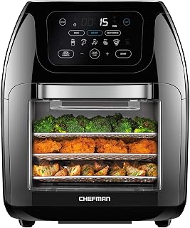 Chefman 10L Digital Air Fryer Oven Rotisserie Dehydrator 17 Presets Family Size Black