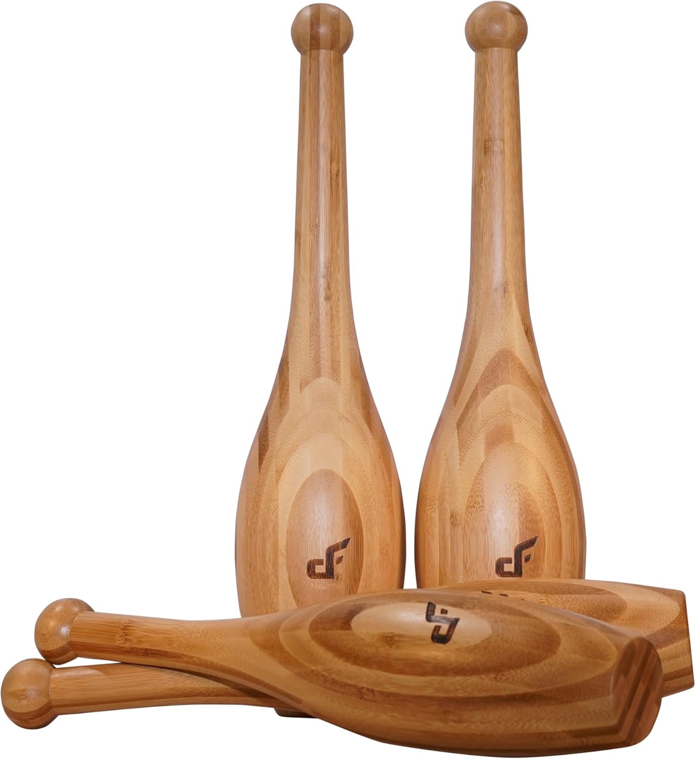 Indian Clubs - Pair of Traditional Wooden Clubs - 1lb, 2lb, 3lb & 6lb - Shoulder & Grip Strength & Mobility Fitness Exercise Training - Home & Gym Workout