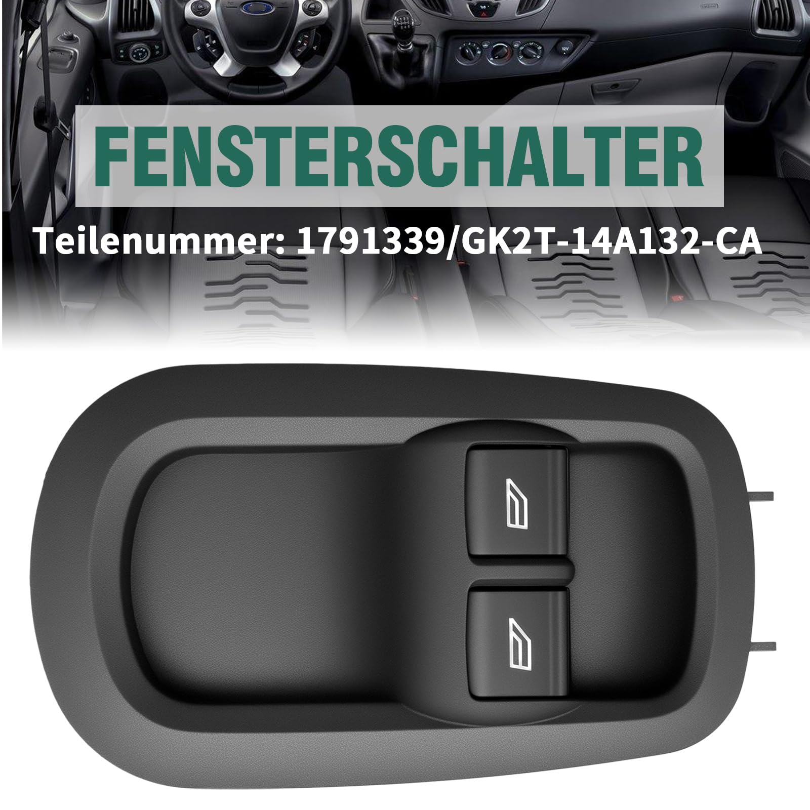 Alzacristalli lato conducente per auto, ricambio per Ford Transit 2014-2019, sostituisce 1791339 2029885, GK2T-14A132-CA, nero anteriore sinistro