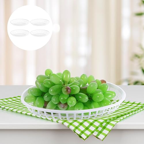 Miniatura 4 de Kichvoe Cesta de comida rápida 4 unids cesta de plástico para frituras cesta de pan cestas de pan bandeja ovalada para servir suministros de