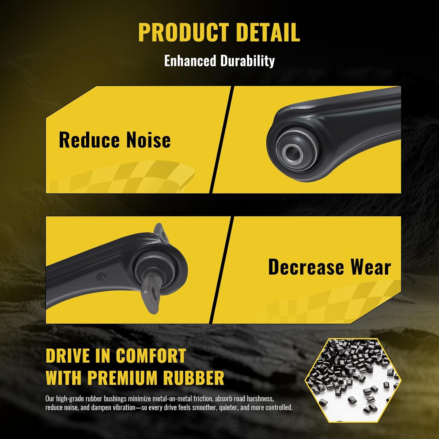 TUCAREST 2Pcs K620048 K640286 Left Right Rear Upper Control Arm Assembly Compatible With 1997-2000 Ac-ura EL, 94-01 Integra /97-01 Ho-nda CR-V, 92-00 Civic, 93-97 Civic del Sol Driver Passenger Side