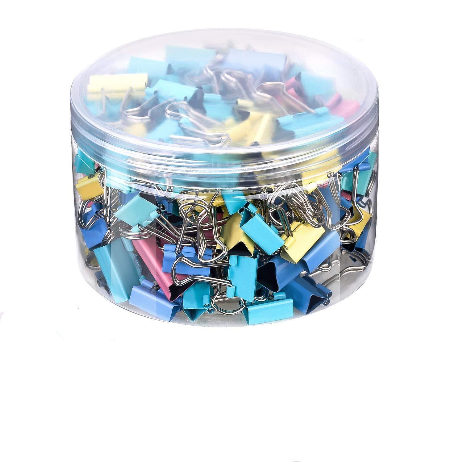 Metallic Binder Clip Set with Box Assorted 6 Sizes Mini Colored Paper Clamp Clips for Home Office