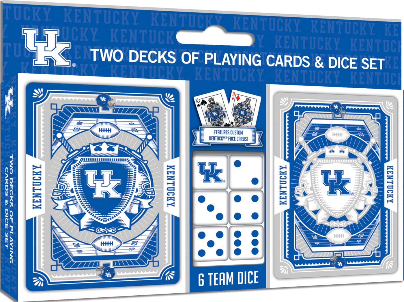 MasterPieces Game Day - NCAA Kentucky Wildcats 2-Pack Playing Cards &amp; Dice Pack - Officially Licensed Set for Adults and Family