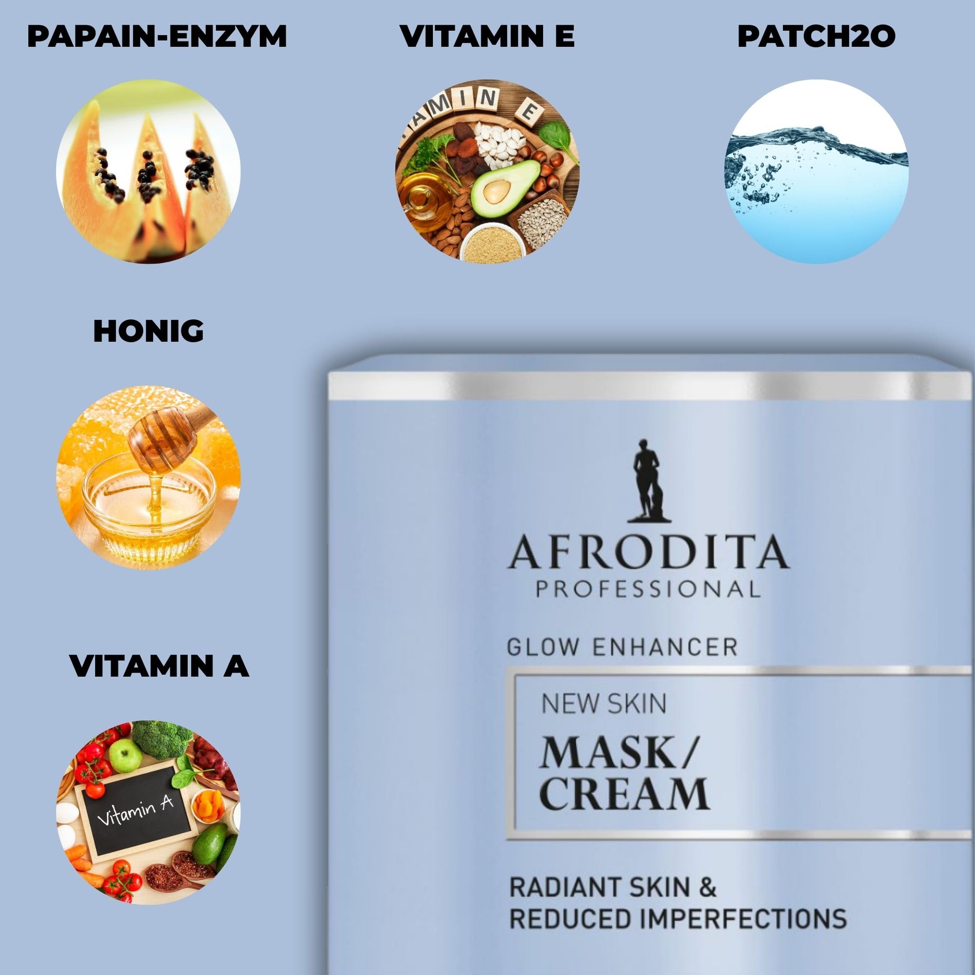 Afrodita Professional Overnight Gesichtsmaske & Nachtcreme 50 ml – Enzym Glow Maske für weichere glattere Haut, ebenmäßigeren Teint & weniger sichtbare Unregelmäßigkeiten