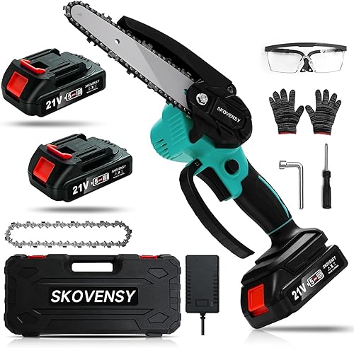 Motosierra motosierra pequeña recargable Sierra eléctrica Motosierra recargable portátil con dos baterías UI