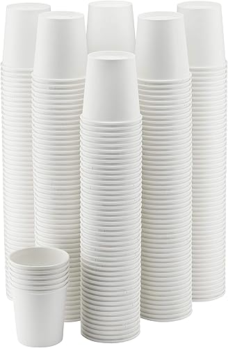NYHI Paquete de 300 vasos de papel desechables blancos de 4 onzas, taza de café frío caliente para jugo de agua, té espresso, ideal para enfriadores