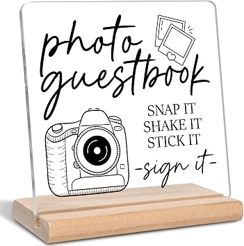 Wedding Photo Guestbook Acrylic Plaque Sign, Wedding Guest Book Desk Decor, Appreciation Gifts, Birthdays Gifts, Christmas Gift for, Cameraman, Friends, Family, Colleagues