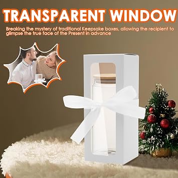24Pcs Tumbler Gift Boxes with Ribbon, 8x8x20cm Tumbler Packaging Boxes with Transparent Window for Sublimation Glass Exhibition, Cup Gift Box for Drinking Cup Glasses Jars Mug Can(White)