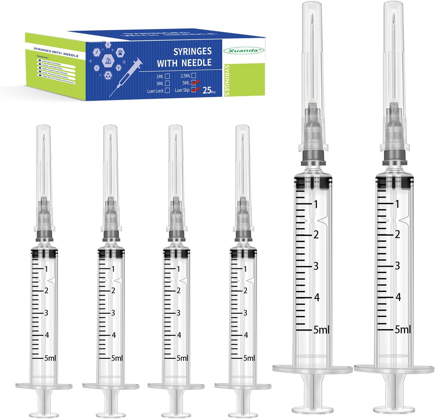 5ml/cc Syringes with 22 G Safety Individually Wrapped (25)