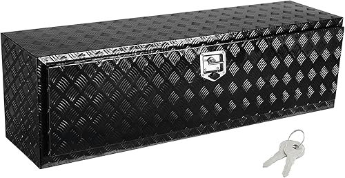 Miniatura 84 de VEVOR Underbody - Caja de almacenamiento para camioneta de 24 x 14 x 16 pulgadas, caja de herramientas de aluminio resistente con cerradura y Negro