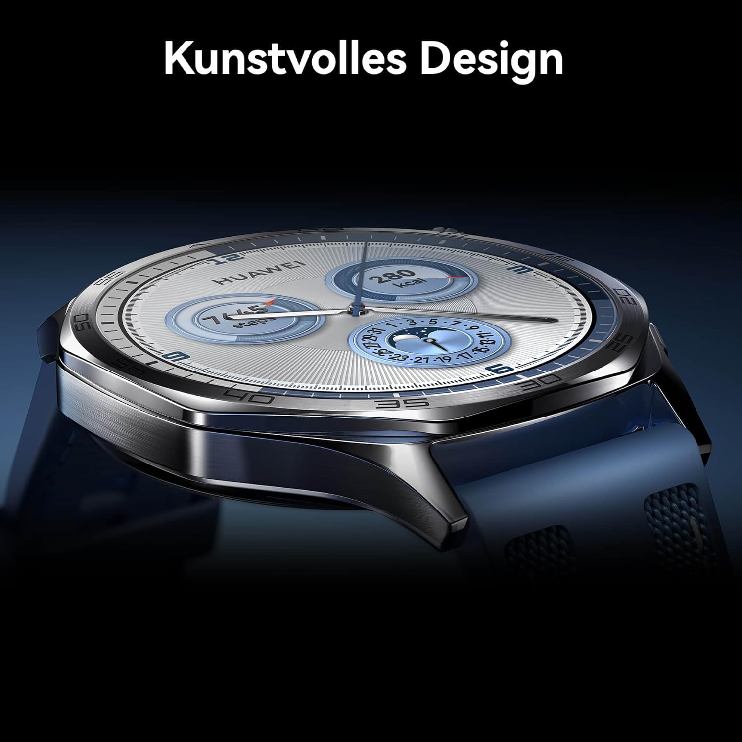 HUAWEI Watch GT 5 46 mm Blue + Extra EasyFit 3 Spruce Green Fluoroelastomer Strap, Smartwatch, Artistic Design, Sports Functions at Professional Level, Health Tracking, ECG Monitoring, Up to 14 Days - Image 2