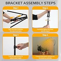 Vista 6 de iPower Cultivar plantas de interior, espectro rojo amarillo de 4 cabezas, 3 modos de luz y 10 niveles regulables con control remoto y función