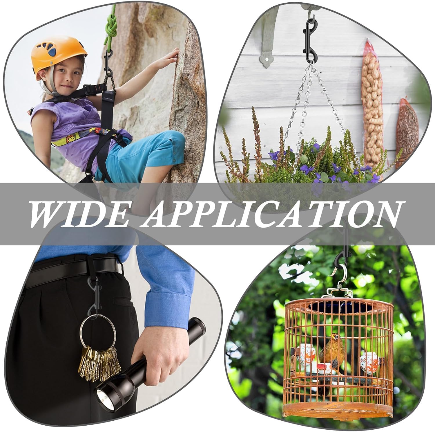 ERKOON 3.5 inch Double Ended Bolt Snaps Hooks 110lbs Load Capacity Zinc Alloy Double Sided Clips Heavy Duty Trigger Snap for Dogs Leashes/Water Bucket/Horse Feed/Hammocks (35 Pack)