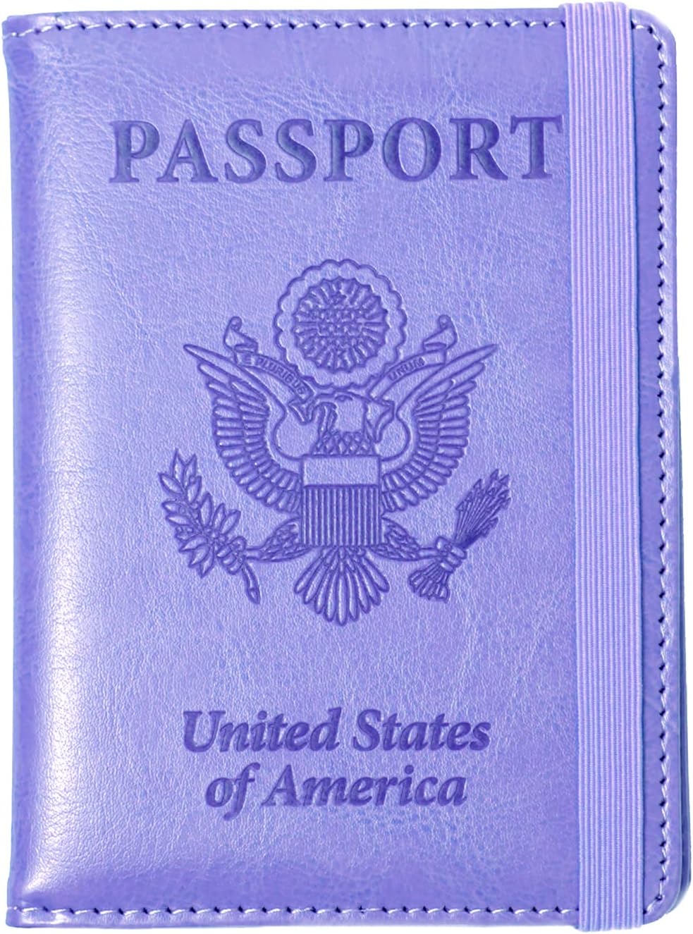 Eoehro Passport Holder for Travel Essentials, Passport Wallet, Passport Cover, Passport Case, Travel Must Haves Accessories,Passport Holder for Women and Men(E-Elastic band Purple)