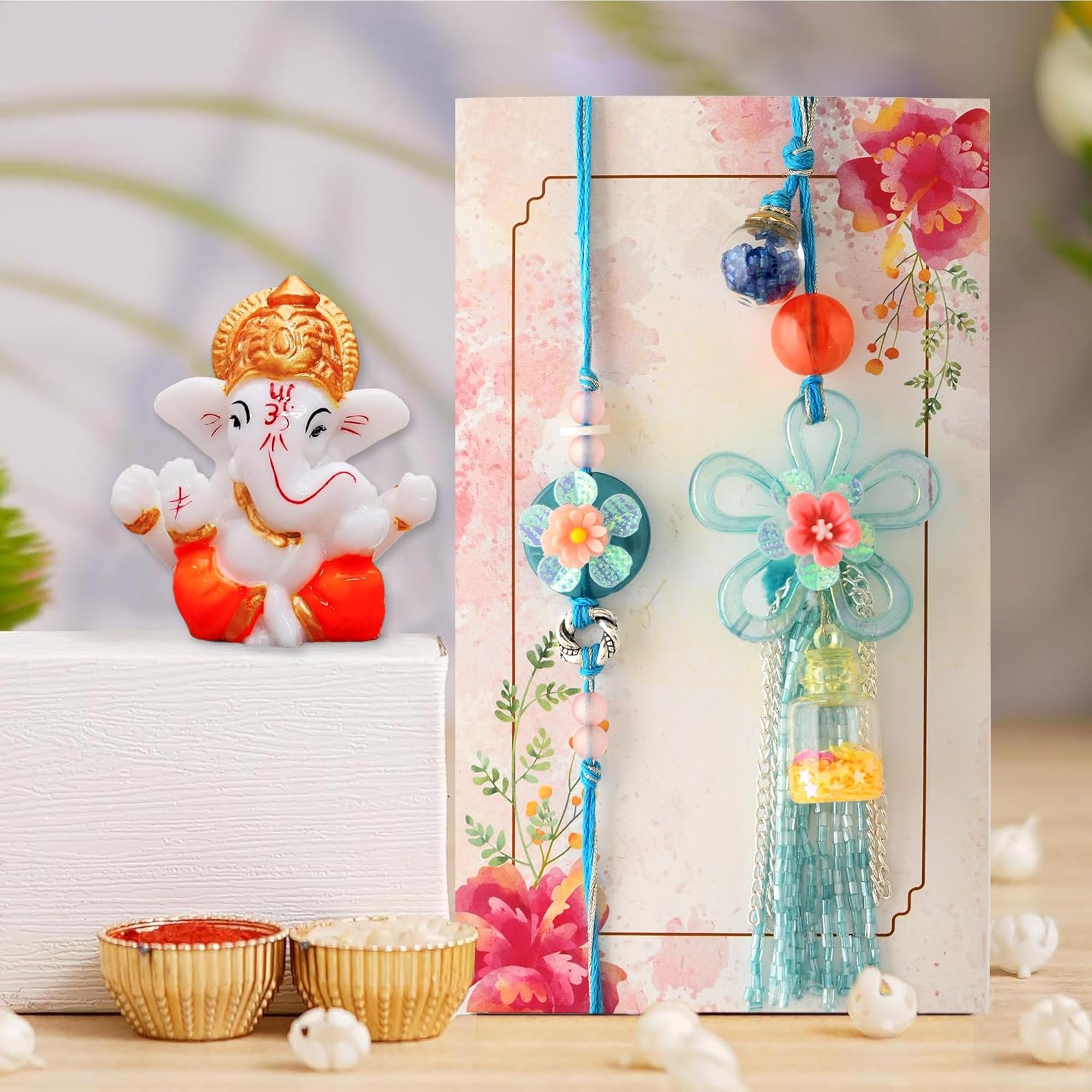 Rakhi Gift Combo with Ganesh Idol for Rakshabandhan