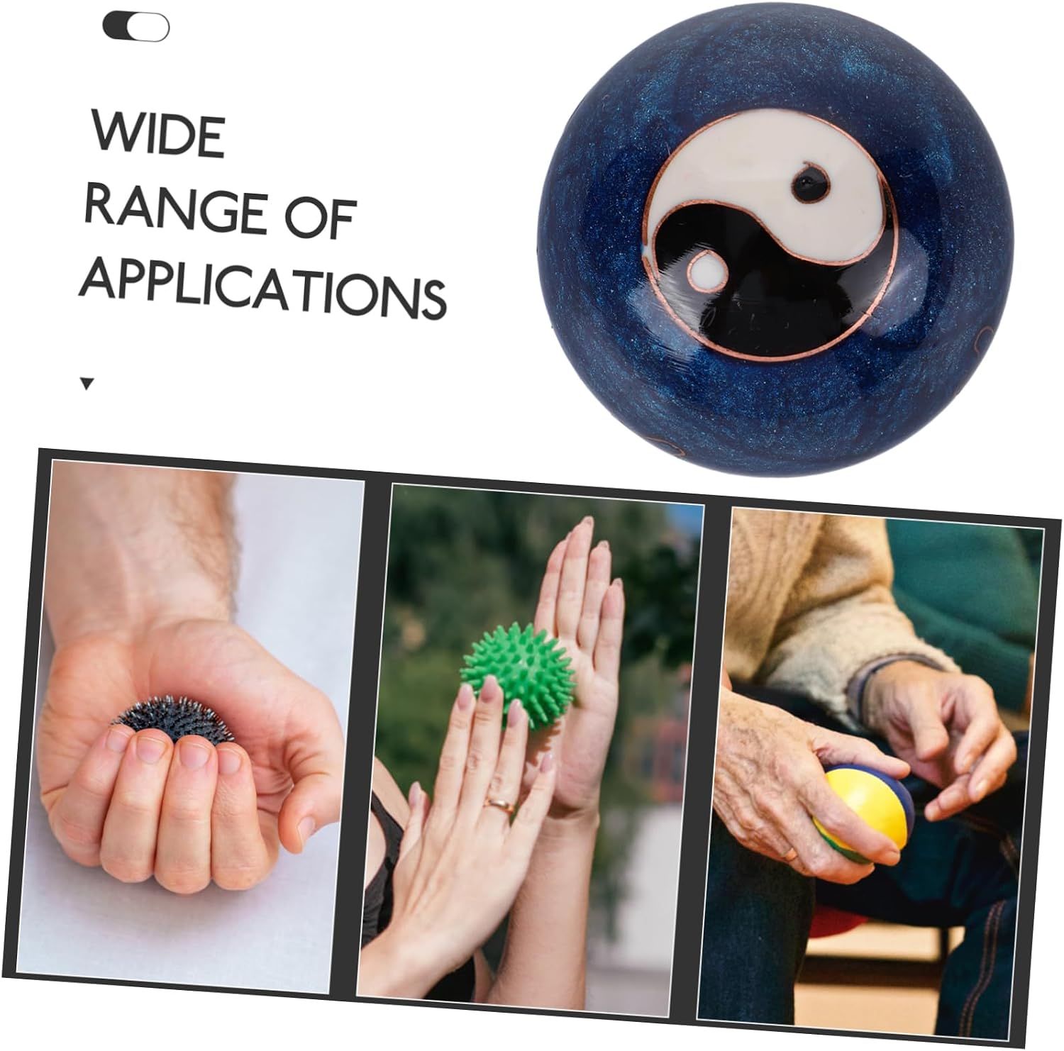 ORFOFE 2Pcs Baoding Balls for Hand Exercise Fitness Therapy Balls for Relief Compact and Durable Enamel Design for Seniors and Women for Muscle Relaxation