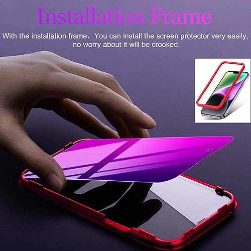 Miniatura 3 de Compatible con iPhone 14, 13, 13 Pro, protector de pantalla de privacidad de 28 grados, vidrio templado antiespía, degradado, colorido, cobertura