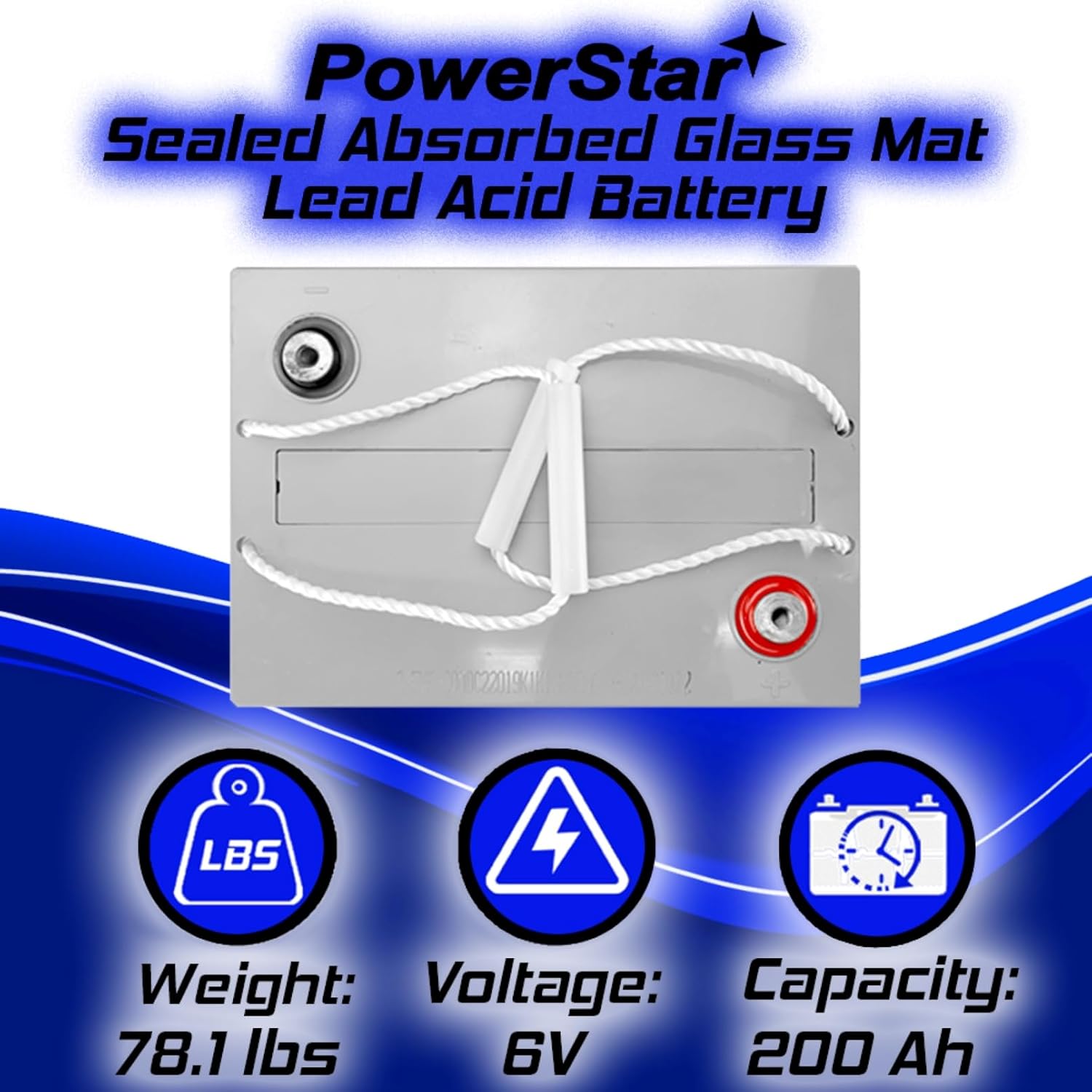 PowerStar Battery Replacement for 6V Volt Deep Cycle Golf Cart, Solar, Marine, RV and Industrial Use Battery X6