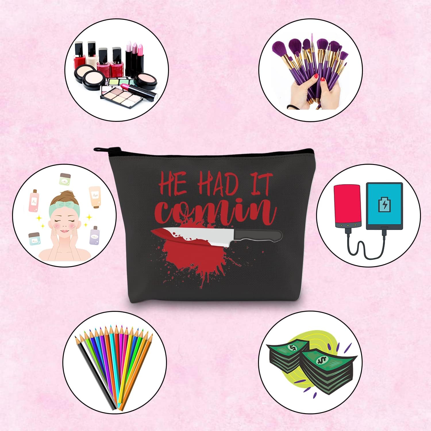 TSOTMO Theatre Musical Makeup Bag He Had It Coming Bag Musical Inspired Gift Actor Actress Gifts(HE HAD IT COMING) - Image 4