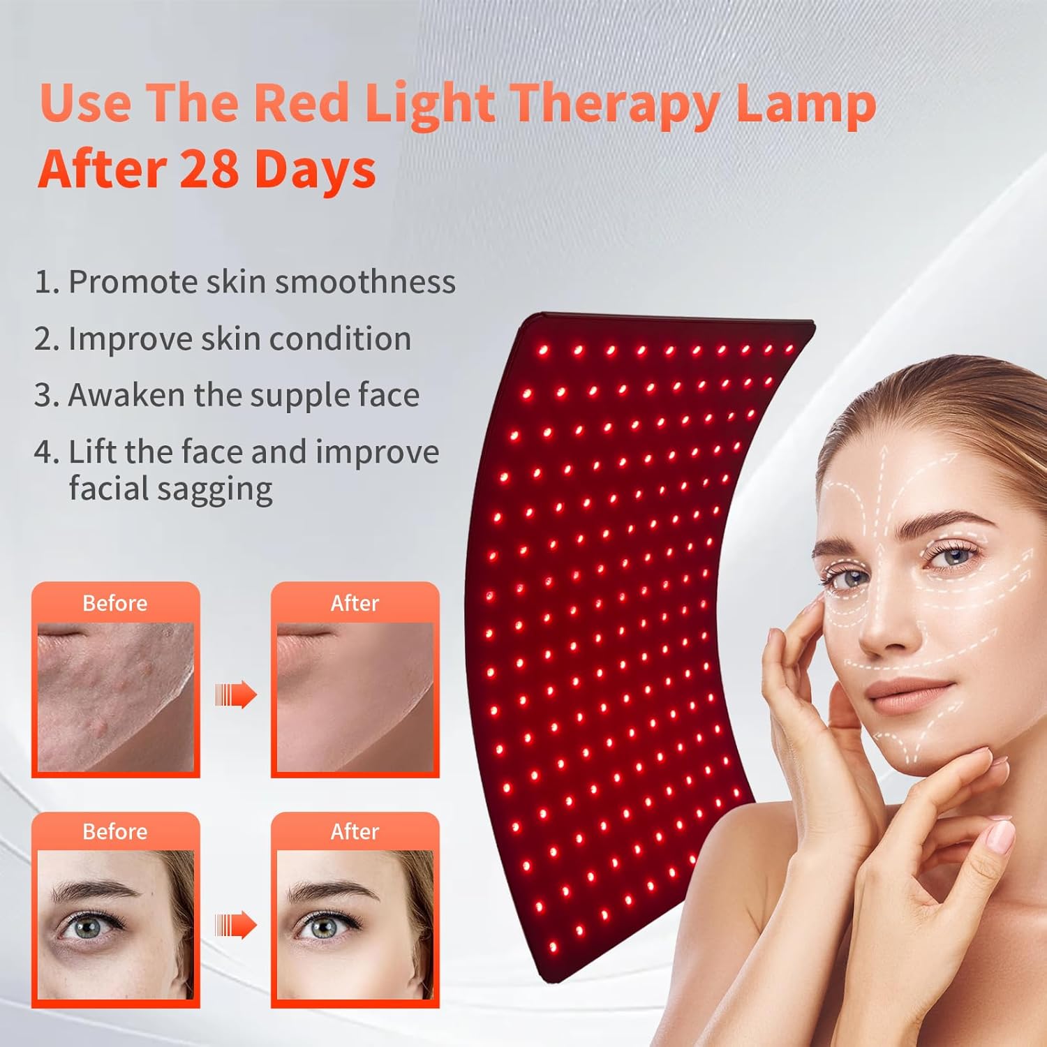 Red Light Therapy for Body, Infrared Light Therapy Lamp with Stand Portable 660nm 850nm Red Light Therapy for Face Body Back Home Heating Red Light Therapy for Women Men