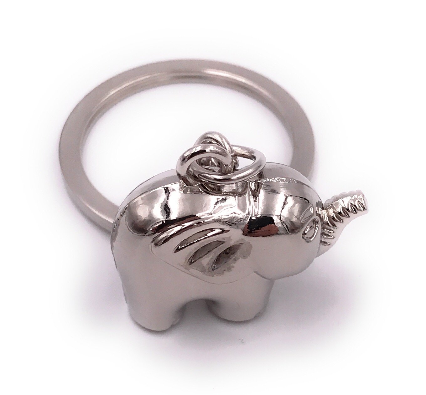 H-Customs Elephant silver metal key pendant