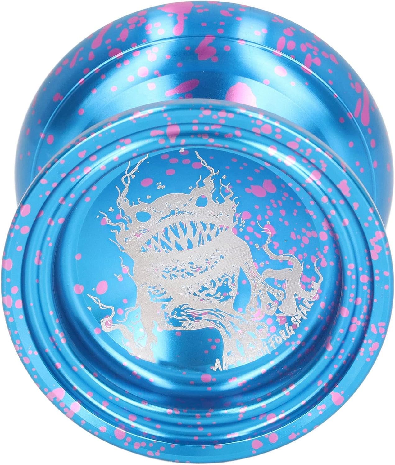 Yoyo Ball, Unresponsive Aluminum Alloy Yoyo Toy with 3pcs Strings Glove for Children Kids Boys Girls(Blue)