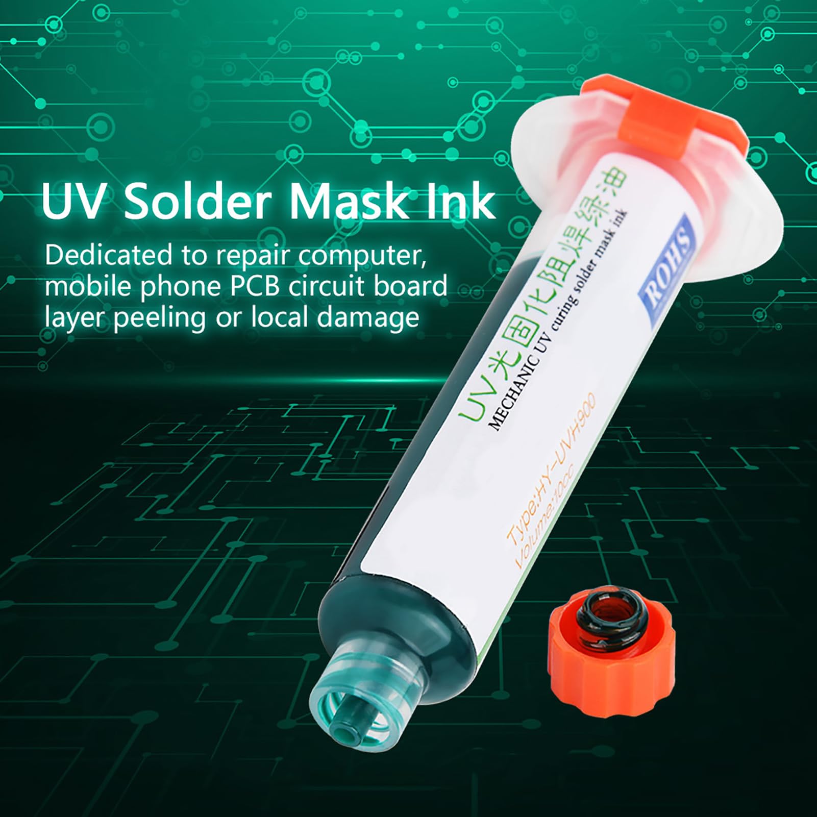 PCB Circuit Board Solder Mask Repair Kit, FlashLight & Curing Solder Resist Ink (NOT UV Flashlight for Heating and Drying),Solder Mask Net Reball Stencil for Cpu Repair BGA Chip Paint Shedding