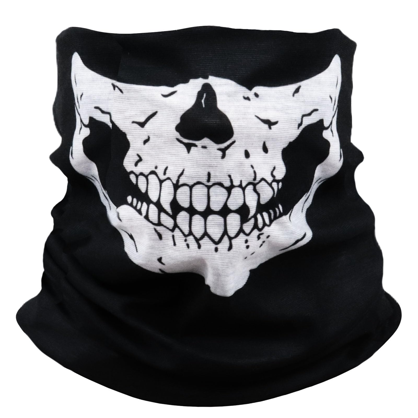 AWUMBUK Passamontagna Teschio Moto, Scaldacollo Uomo Leggero Foulard Multifunzione con Teschio, per Halloween Nero