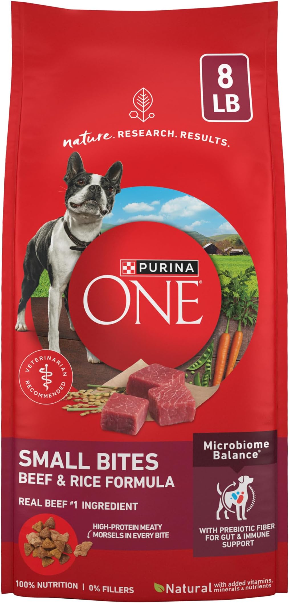 Small Bites Beef and Rice Formula Small High Protein Dry Dog Food Natural With Added Vitamins, Minerals and Nutrients - 8 lb. Bag