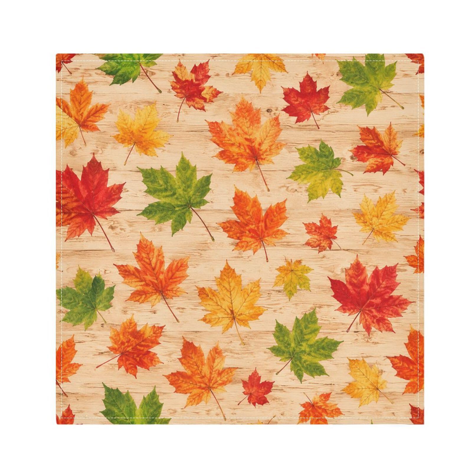 Ttgoth Maple Leaves Cloth Napkin Set of 6 Washable & Reusable Dinner Napkins for Dining Table, Banquets, Wedding, Party, 50x50 cm