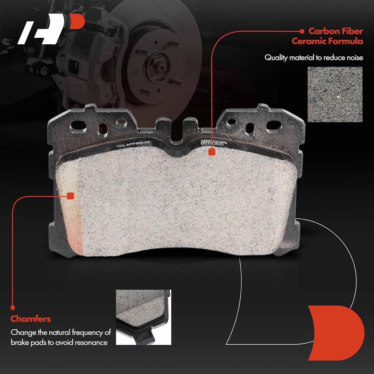 A-Premium Front Ceramic Brake Pads Set Compatible with Lexus LS460 2007-2013 2016-2017, LS500/LS500H 2018-2020, LS600H 2008-2016 4-Pack