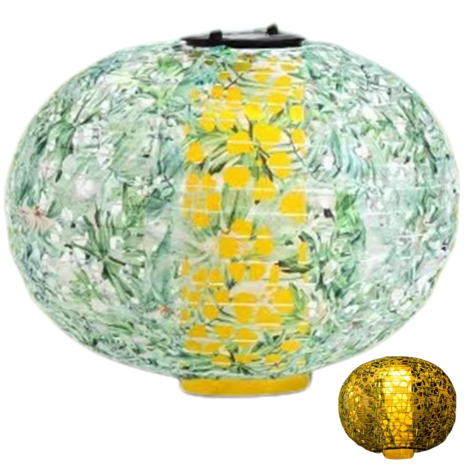 Solar Lantern, Chinese Style Hanging Solar Lantern Led Round Garden Hanging Lamp for Patio Yard Pathway Decorations