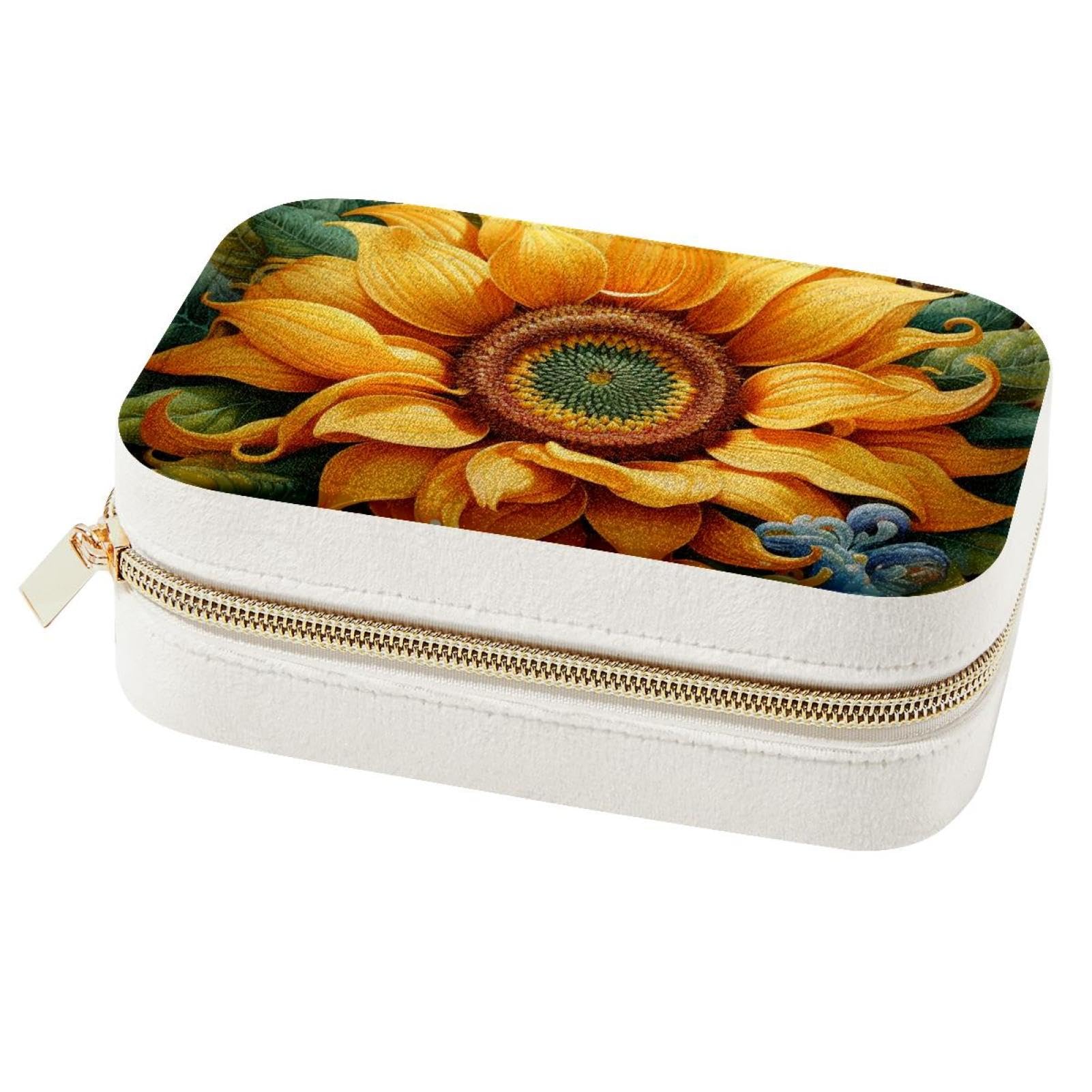 Boîte à bijoux tournesol pour vos voyages et week-ends prolongés