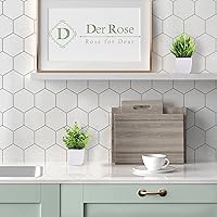 Vista 9 de Der Rose Paquete de 2 pequeñas plantas artificiales en maceta para mesa, escritorio, hogar, baño, oficina, decoración